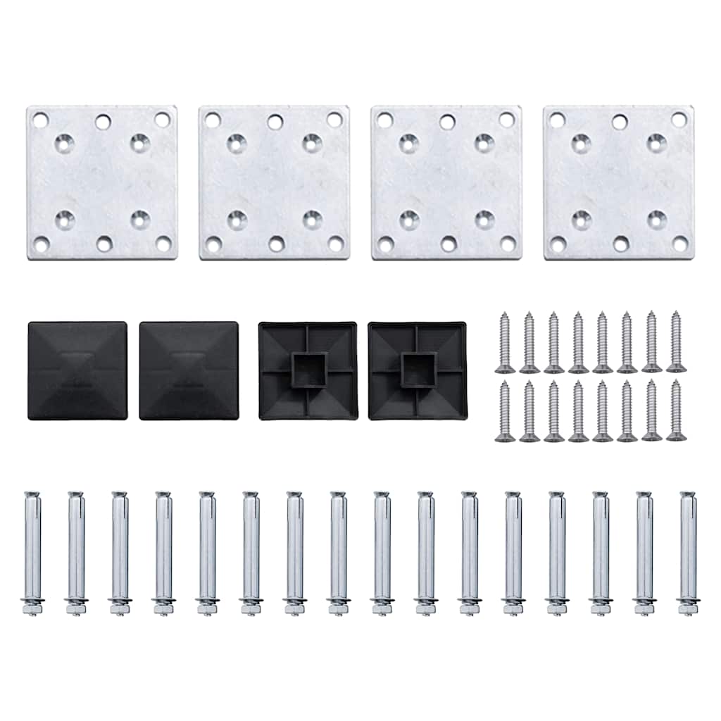 Set Pannelli di Recinzione in WPC 526x146 cm Nero