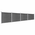 Set Pannelli di Recinzione in WPC 699x146 cm Nero