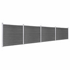 Set Pannelli di Recinzione in WPC 699x146 cm Nero