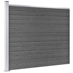 Set Pannelli di Recinzione in WPC 699x146 cm Nero