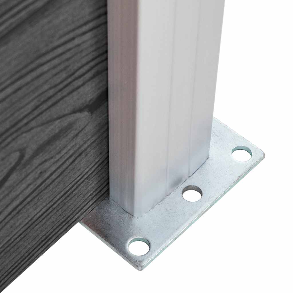 Set Pannelli di Recinzione in WPC 699x146 cm Nero