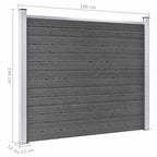 Set Pannelli di Recinzione in WPC 872x146 cm Nero