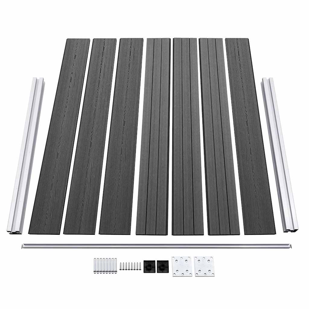 Set Pannelli di Recinzione in WPC 872x146 cm Nero