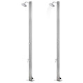 Doccia da Giardino con Base Marrone 220 cm in Acciaio Inossidabile