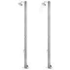 Doccia da Giardino con Base Marrone 220 cm in Acciaio Inossidabile