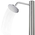 Doccia da Giardino con Base Marrone 220 cm in Acciaio Inossidabile