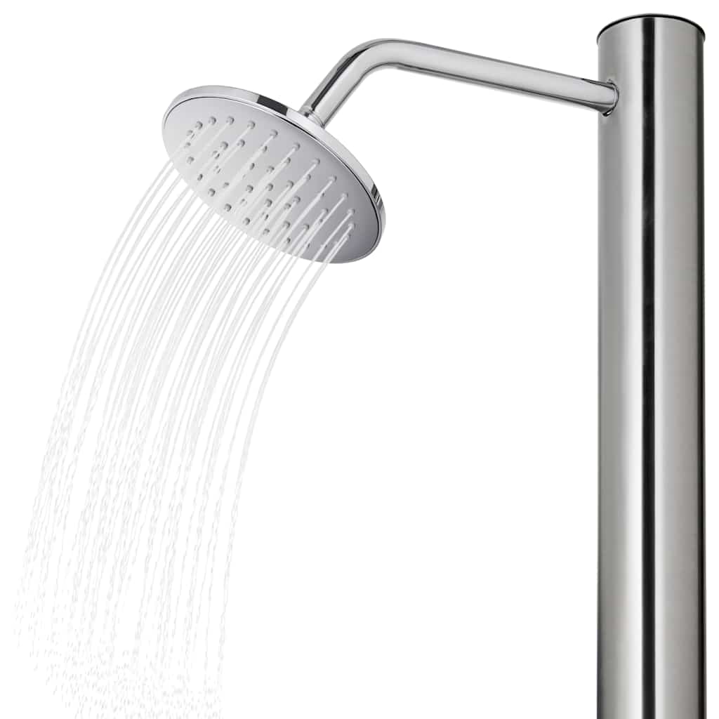Doccia da Giardino con Base Marrone 220 cm in Acciaio Inossidabile
