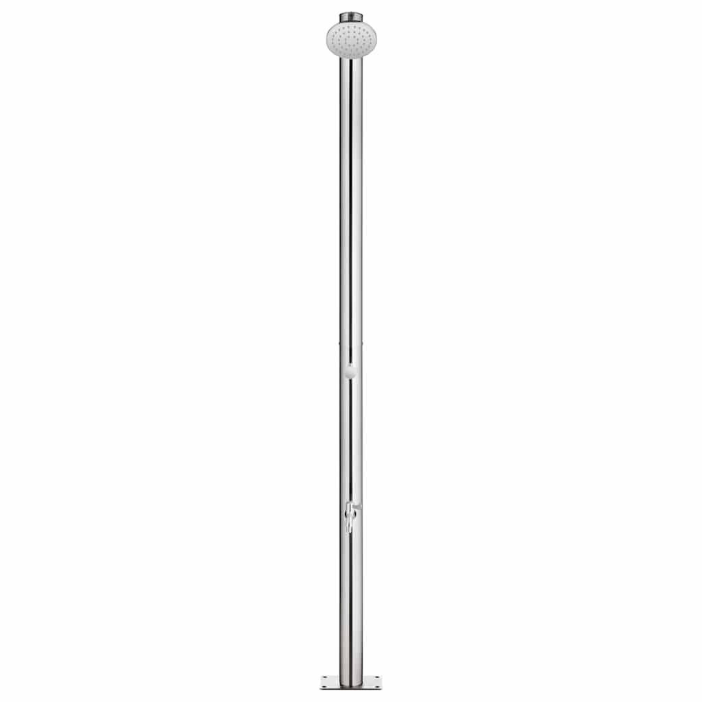 Doccia da Giardino con Base Marrone 220 cm in Acciaio Inossidabile
