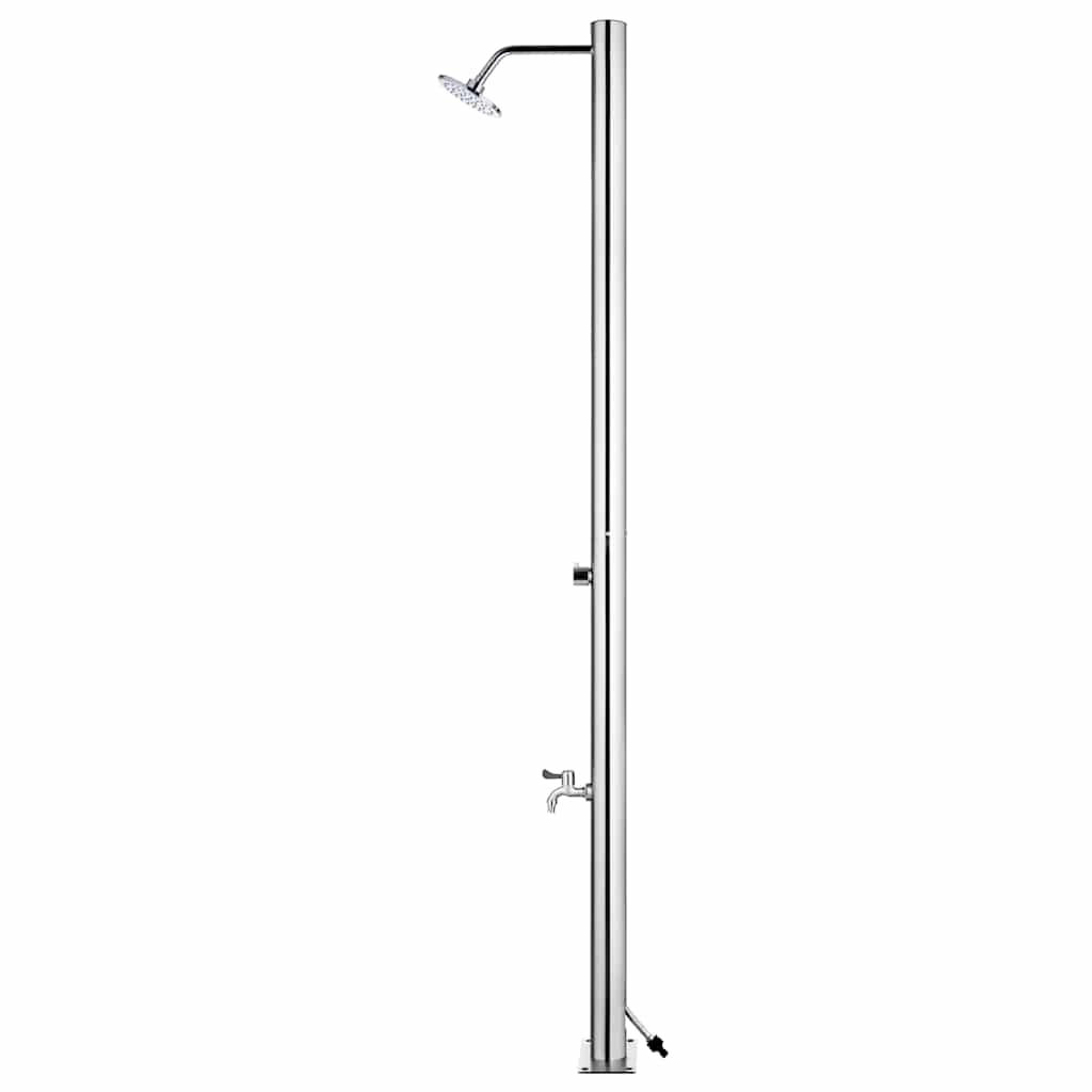Doccia da Giardino con Base Marrone 220 cm in Acciaio Inossidabile