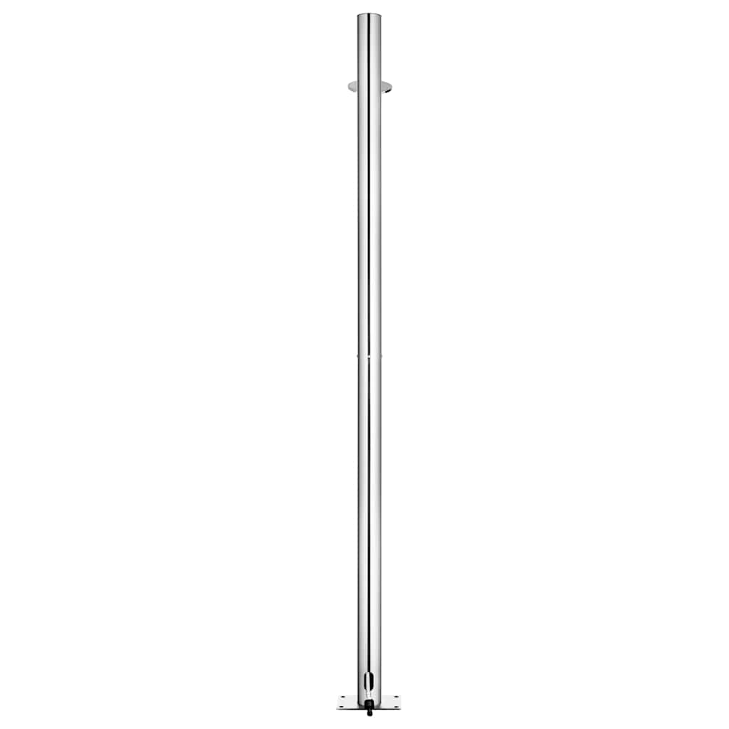 Doccia da Giardino con Base Marrone 220 cm in Acciaio Inossidabile