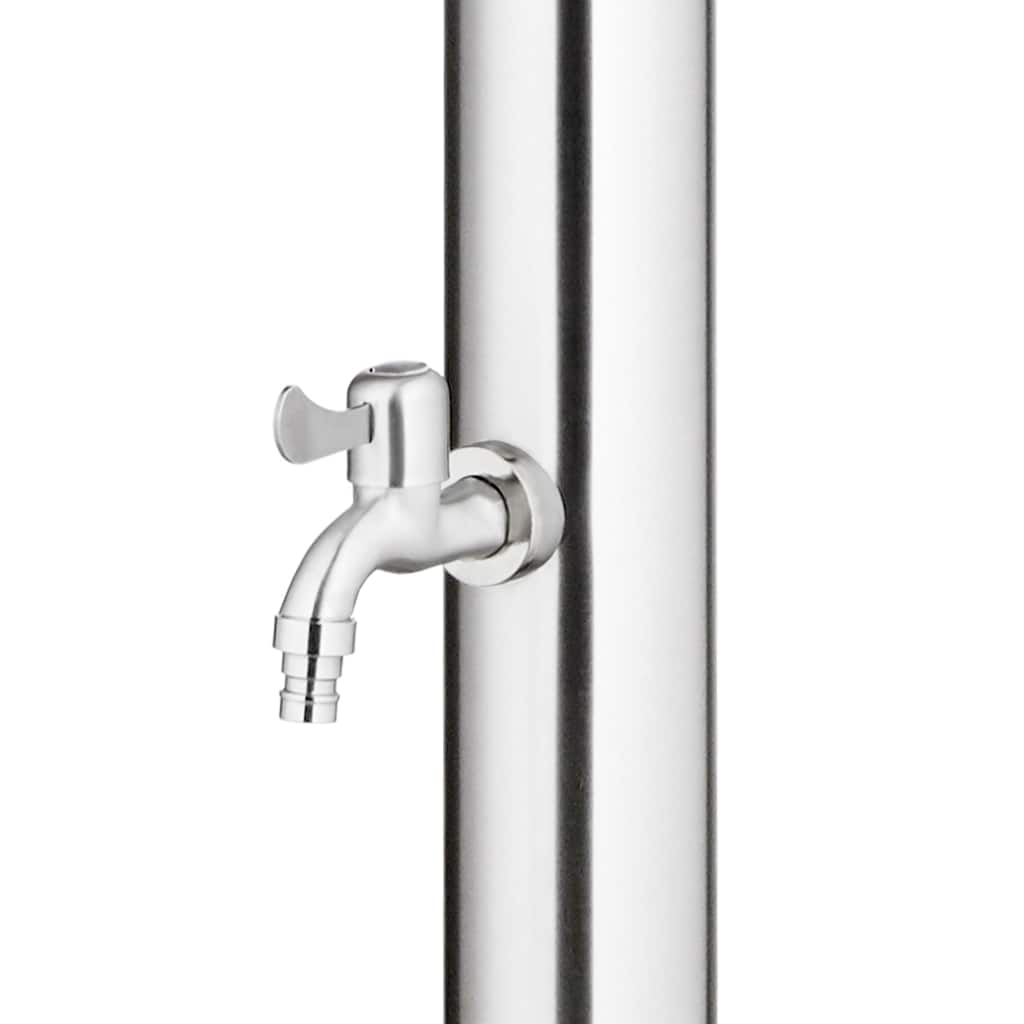 Doccia da Giardino con Base Marrone 220 cm in Acciaio Inossidabile
