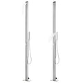 Doccia da Giardino con Base Marrone 225 cm in Acciaio Inossidabile