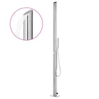 Doccia da Giardino con Base Marrone 225 cm in Acciaio Inossidabile