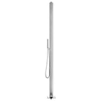 Doccia da Giardino con Base Marrone 225 cm in Acciaio Inossidabile