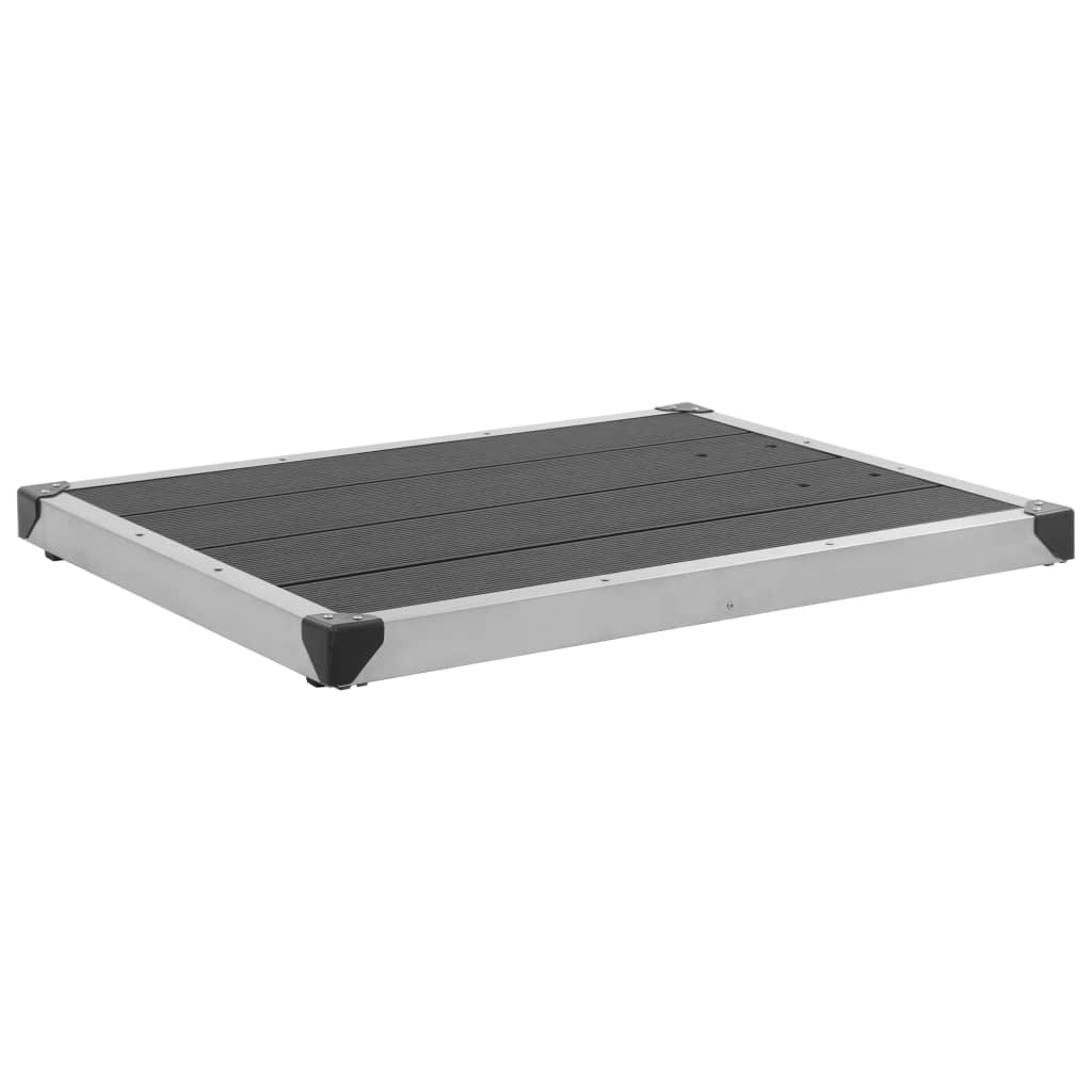 Doccia da Giardino con Base Grigia 225 cm in Acciaio Inossidabile