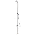 Doccia da Giardino con Base Grigia 225 cm in Acciaio Inossidabile