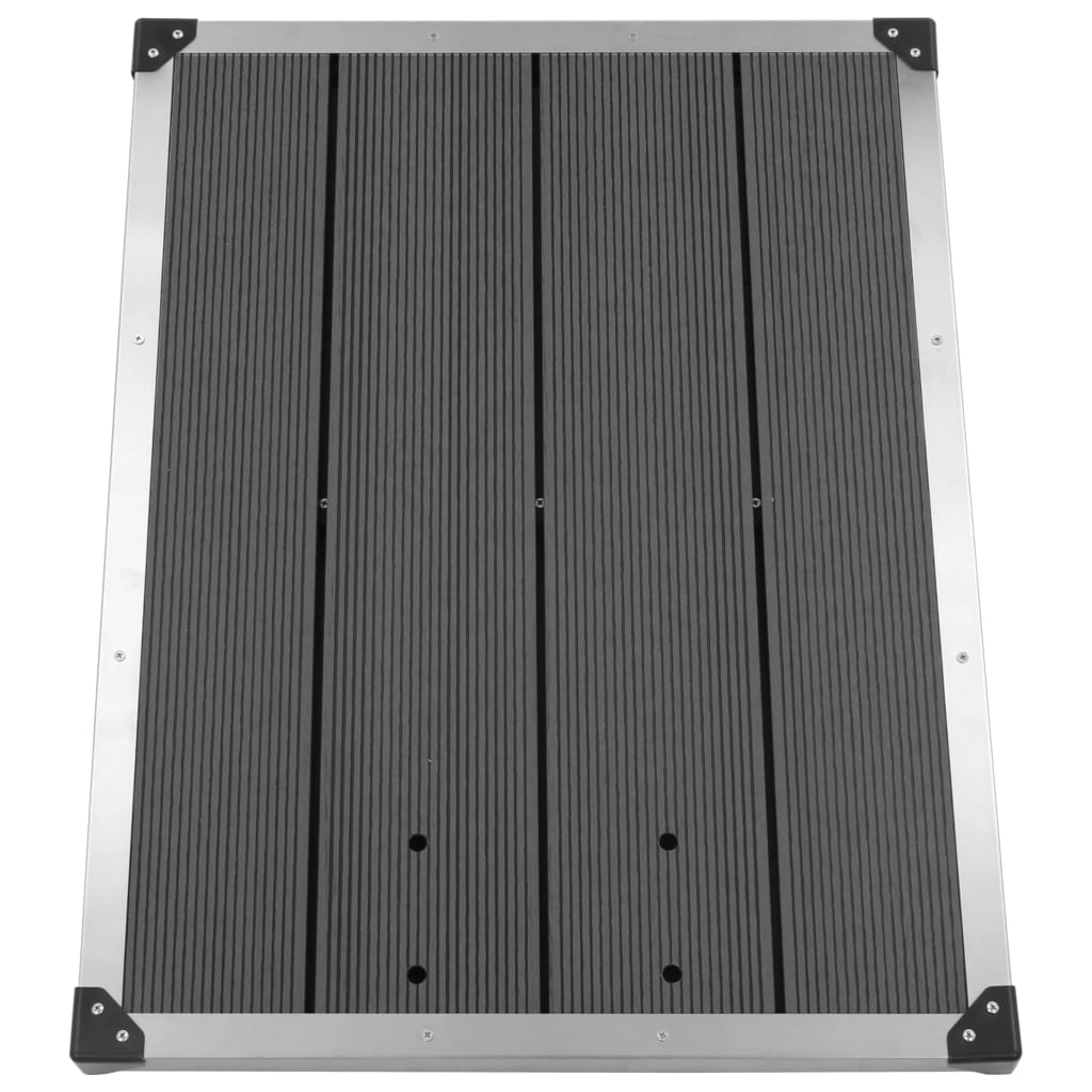 Doccia da Giardino con Base Grigia 230 cm in Acciaio Inox