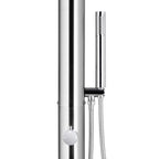 Doccia da Giardino con Base Grigia 230 cm in Acciaio Inox