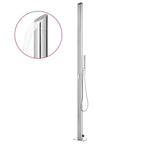 Doccia da Giardino con Base Grigia 225 cm in Acciaio Inossidabile