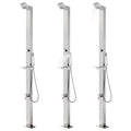 Doccia da Giardino con Base Marrone 225 cm in Acciaio Inossidabile