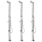 Doccia da Giardino con Base Marrone 225 cm in Acciaio Inossidabile
