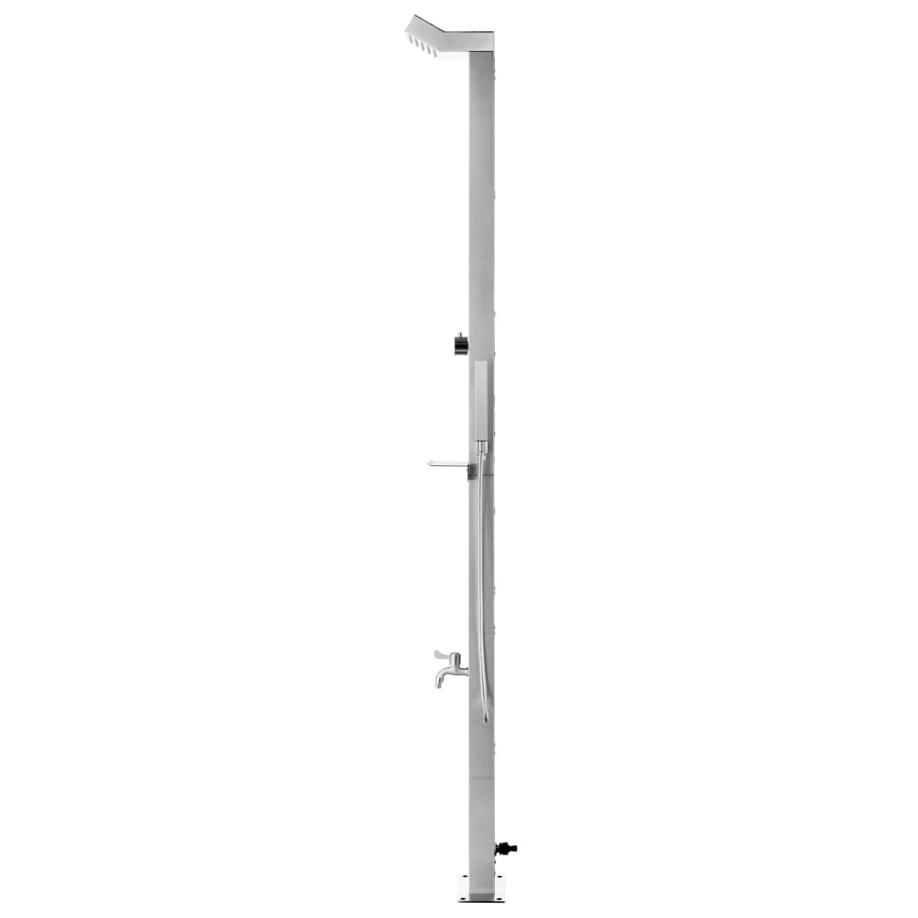 Doccia da Giardino con Base Marrone 225 cm in Acciaio Inossidabile