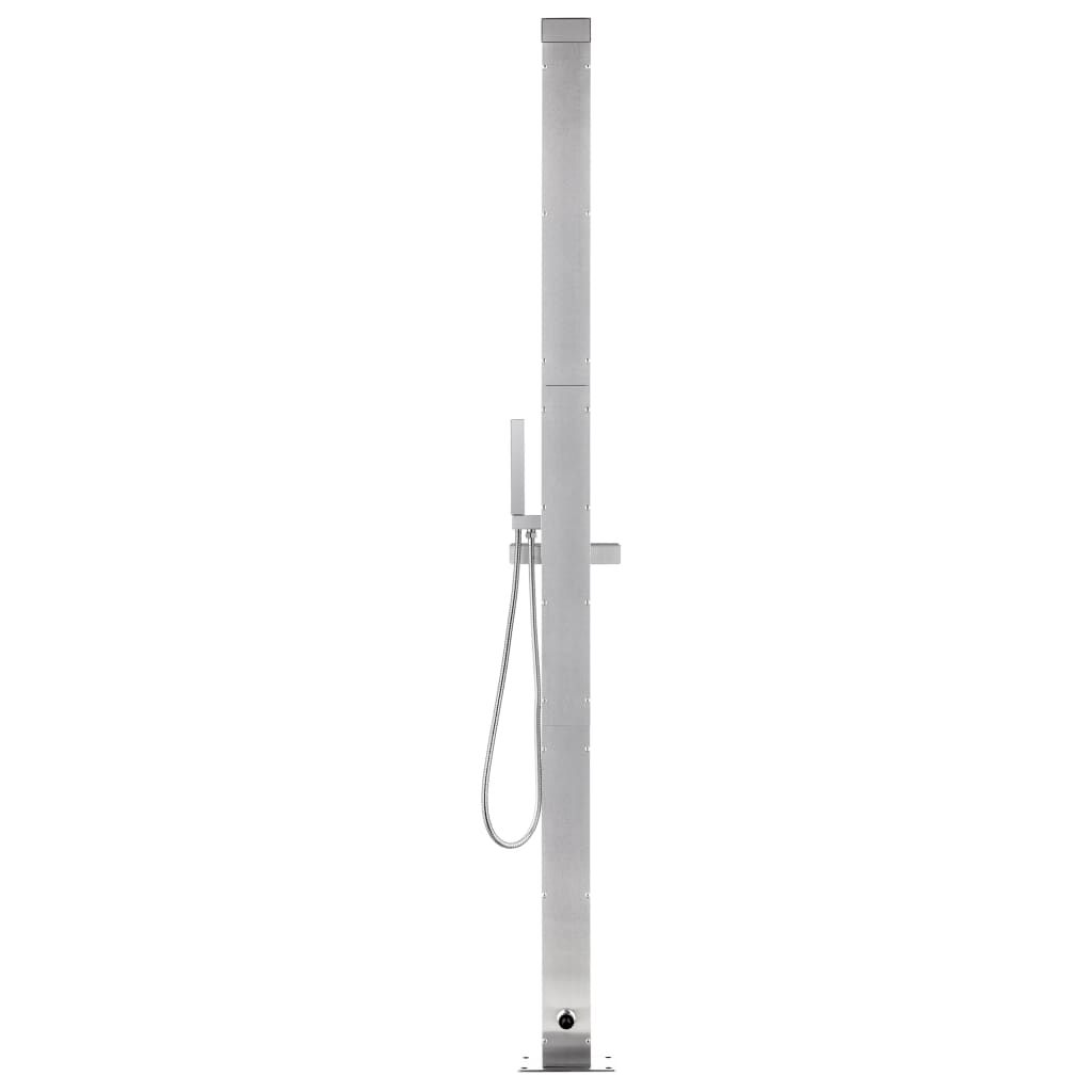 Doccia da Giardino con Base Marrone 225 cm in Acciaio Inossidabile