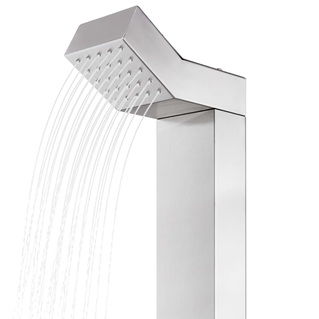 Doccia da Giardino con Base Marrone 225 cm in Acciaio Inossidabile