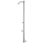 Doccia da Giardino con Base Marrone 220 cm in Acciaio Inox