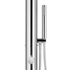 Doccia da Giardino con Base Marrone 230 cm in Acciaio Inox