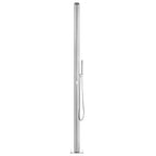 Doccia da Giardino con Base Marrone 225 cm in Acciaio Inox