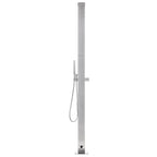Doccia da Giardino con Base Grigia 225 cm in Acciaio Inox