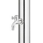 Doccia da Giardino con Base Grigia 220 cm in Acciaio Inox