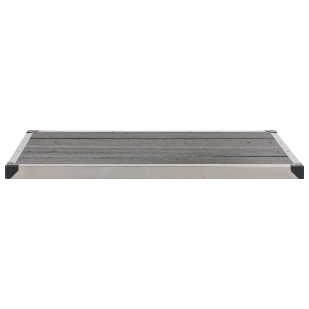 Doccia da Giardino con Base Grigia 230 cm in Acciaio Inox