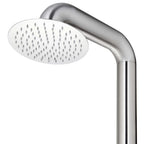 Doccia da Giardino con Base Grigia 230 cm in Acciaio Inox
