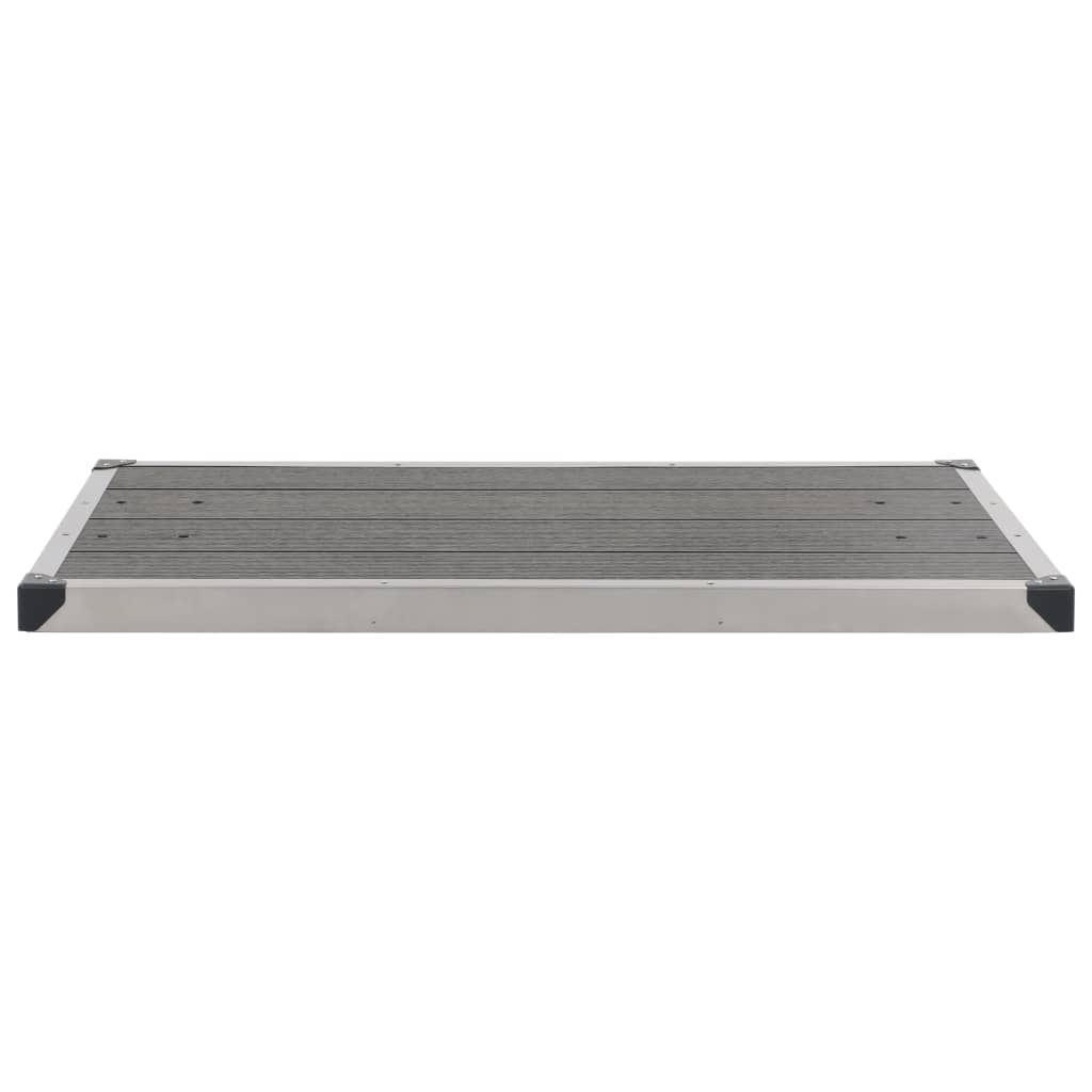 Doccia da Giardino con Base Grigia 225 cm in Acciaio Inox
