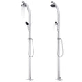 Doccia da Giardino con Base Grigia 220 cm in Alluminio