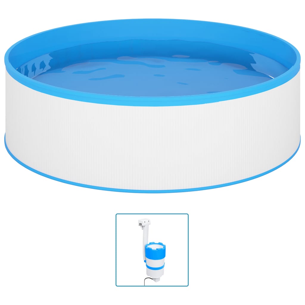 Piscina Fuori Terra 350x90 cm con Skimmer e Pompa Sospesi - Bianca