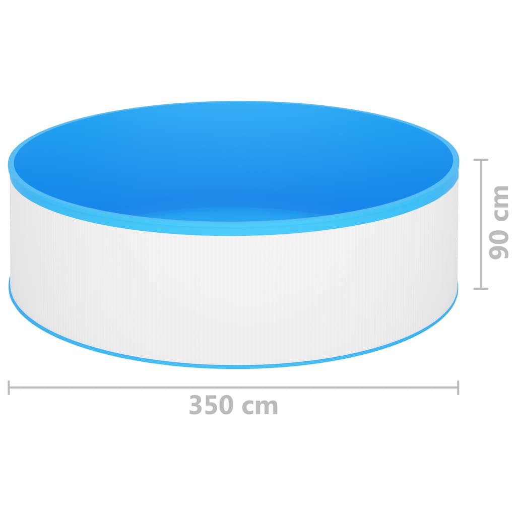 Piscina Fuori Terra 350x90 cm con Skimmer e Pompa Sospesi - Bianca