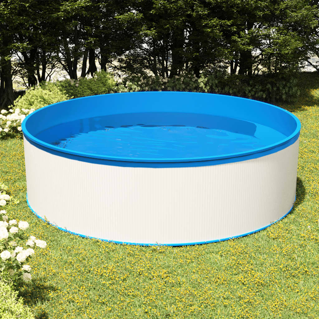 Piscina Fuori Terra 350x90 cm con Skimmer e Pompa Sospesi - Bianca