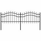 Recinzione da giardino Woerden con punta a lancia nera 240x75 cm in acciaio verniciato