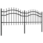 Recinzione da giardino Woerden con punta a lancia nera 240x75 cm in acciaio verniciato