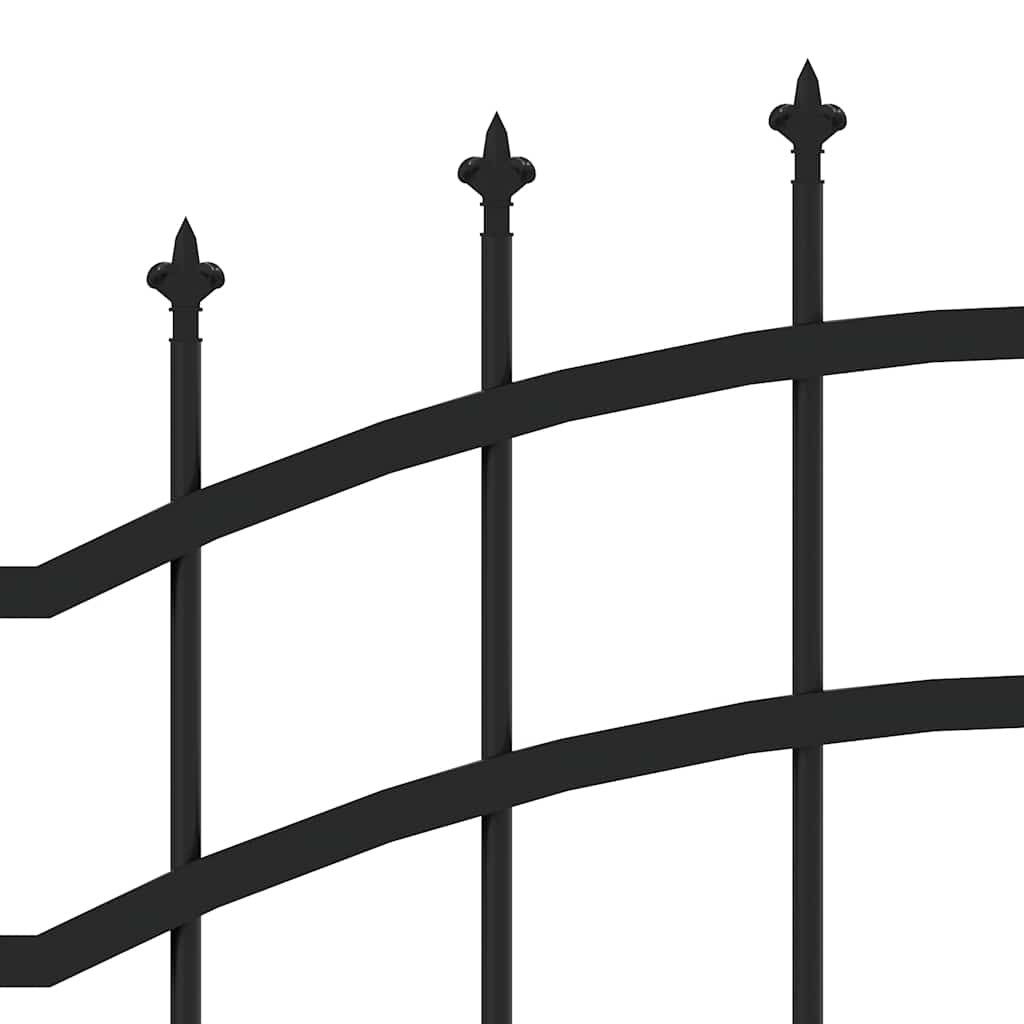 Recinzione da giardino Woerden con punta a lancia nera 240x75 cm in acciaio verniciato