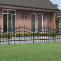 Recinzione da giardino Woerden con punta a lancia nera 240x75 cm in acciaio verniciato