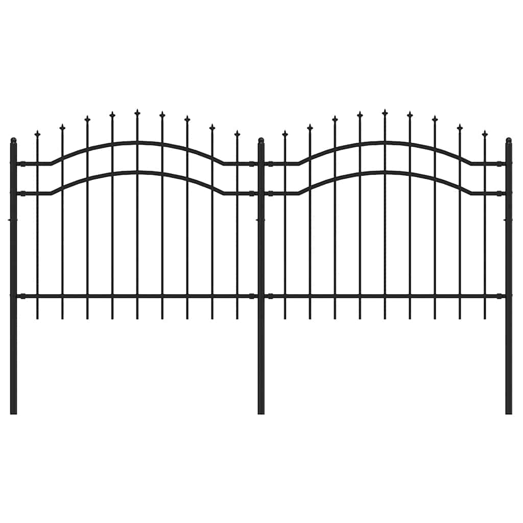 Recinzione da Giardino Woerden con Punta a Lancia Nera 240x100 cm in Acciaio
