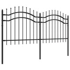 Recinzione da Giardino Woerden con Punta a Lancia Nera 240x100 cm in Acciaio