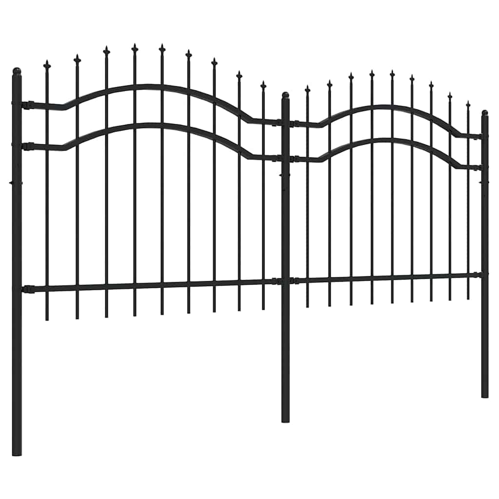 Recinzione da Giardino Woerden con Punta a Lancia Nera 240x100 cm in Acciaio