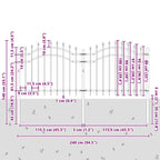 Recinzione da Giardino Woerden con Punta a Lancia Nera 240x100 cm in Acciaio