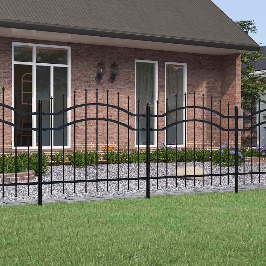 Recinzione da Giardino Woerden con Punta a Lancia Nera 240x100 cm in Acciaio