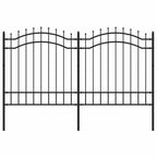 Recinzione da Giardino Woerden con Punta a Lancia Nera 240x125 cm in Acciaio